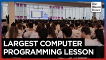 University attempts to break Guinness Record for world's largest computer programming lesson, in Lisbon