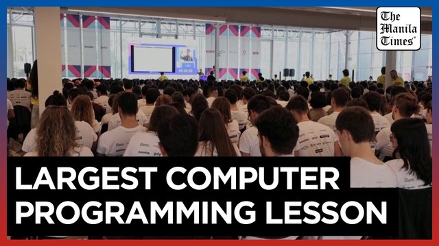 University attempts to break Guinness Record for world's largest computer programming lesson, in Lisbon