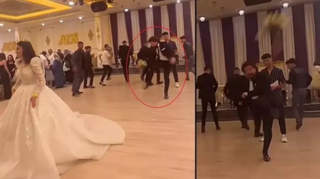 Gelinin attığı çiçeğe, yakalamak yerine tekme attı