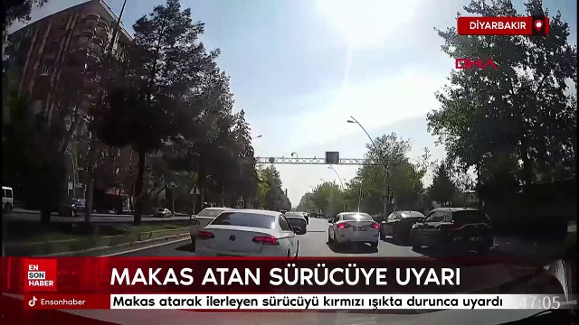 Diyarbakır'da makas atarak ilerleyen sürücüyü uyardı