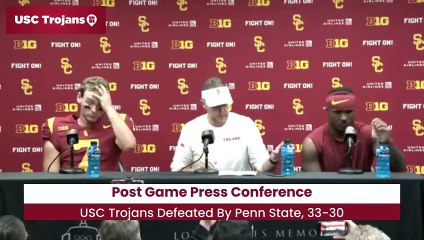 USC Trojans Lincoln Riley Reacts to Overtime Loss To Penn State