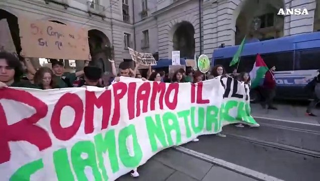Torino, il flash mob finale di Fridays for Future