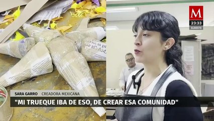 Artista y alumnos crean árbol de la vida para celebrar el Día de Muertos en el Edomex