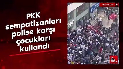 Diyarbakır'da PKK sempatizanları polise karşı çocukları kullandı