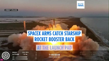 SpaceX catches Starship rocket booster as it returns to Earth