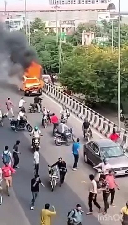 Burning car