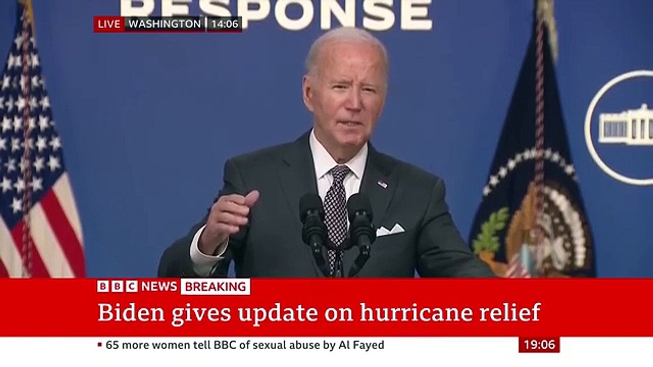 Hurricane milton joe biden gives updates on relief  as storm  thrashes florida