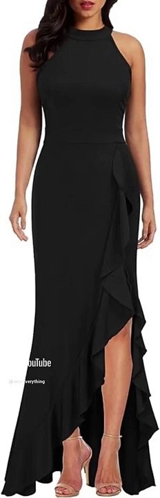 WOOSEA Women's High Neck Split Bodycon Mermaid Evening Cocktail Long Dress  #fashion