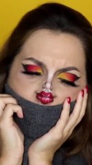 Woman Applies Makeup for Childlike Look