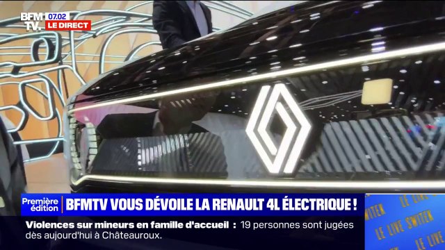 Phares LED, logo illuminé, bas de porte en métal plutôt qu'en plastique.... BFMTV vous dévoile la mythique 4L électrique
