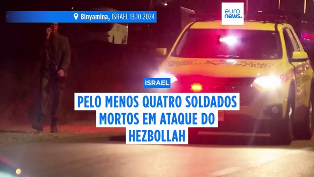 Quatro soldados mortos num ataque de drone do Hezbollah a uma base militar no centro de Israel