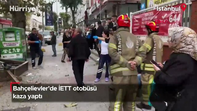 Bahçelievler'de İETT otobüsü kaza yaptı