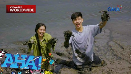 #MAKA stars Dylan Menor at Bangus Girl, walang takot na nanghuli ng mga alimango! | AHA!