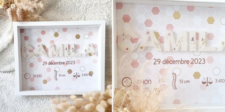 Tutoriel : fabriquer un cadre de naissance avec de la résine