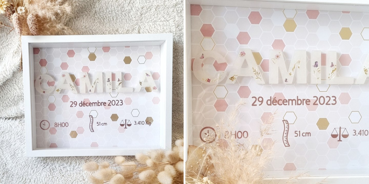 Tutoriel : fabriquer un cadre de naissance avec de la résine