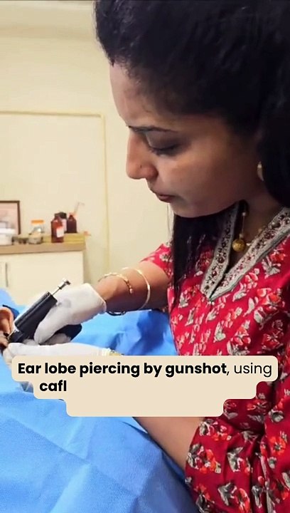 Ear Lobe Piercing by Gunshot by Dr. Kavitha GV Mandal | Dermatologist in Sarjapur Road, Bangalore