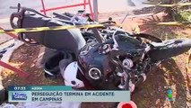 Perseguição a moto roubada termina em acidente em Campinas