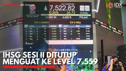IHSG Sesi II Ditutup Menguat ke Level 7.559