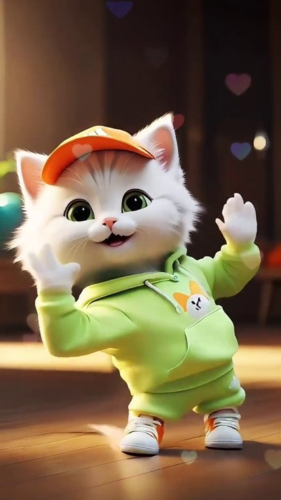 Cat funny dance 