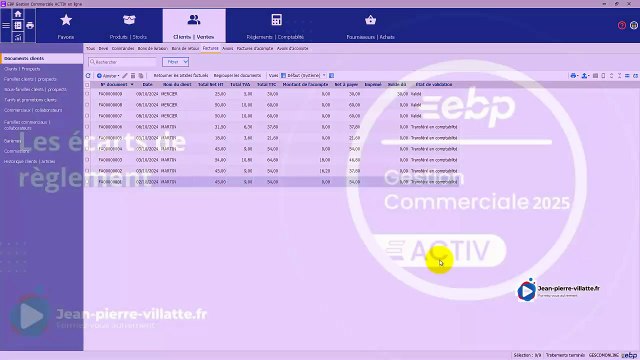 Les écarts de règlement : EBP Gestion Commerciale Activ 2025