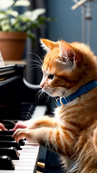 Cat playing music 