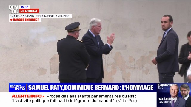 Hommage à Samuel Paty et Dominique Bernard: Michel Barnier arrive à Conflans-Sainte-Honorine pour la cérémonie