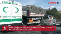 Ankara'da katliam gibi kaza! TIR'a ok gibi saplandı: 2 ölü 3 yaralı