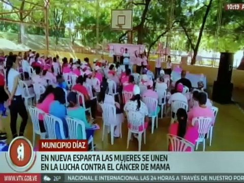 Mujeres del mcpio. Díaz en Nueva Esparta realizan caminata rosa por la prevención del cáncer de mama