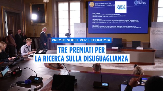 Nobel per l'Economia a Acemoglu, Johnson e Robinson per studi su istituzioni politiche e prosperità