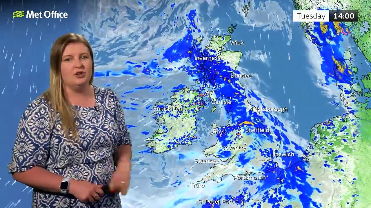 Met Office Tuesday morning weather forecast 28/05/2024
