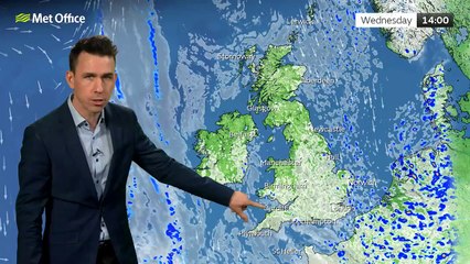 Met Office wednesday afternoon weather forecast 24/04/2024