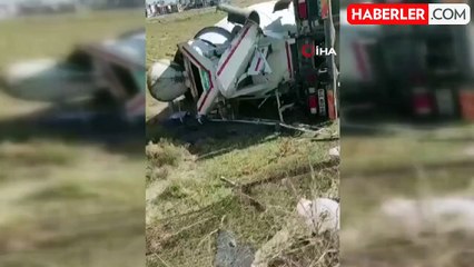 Sincan'da beton mikseri devrildi
