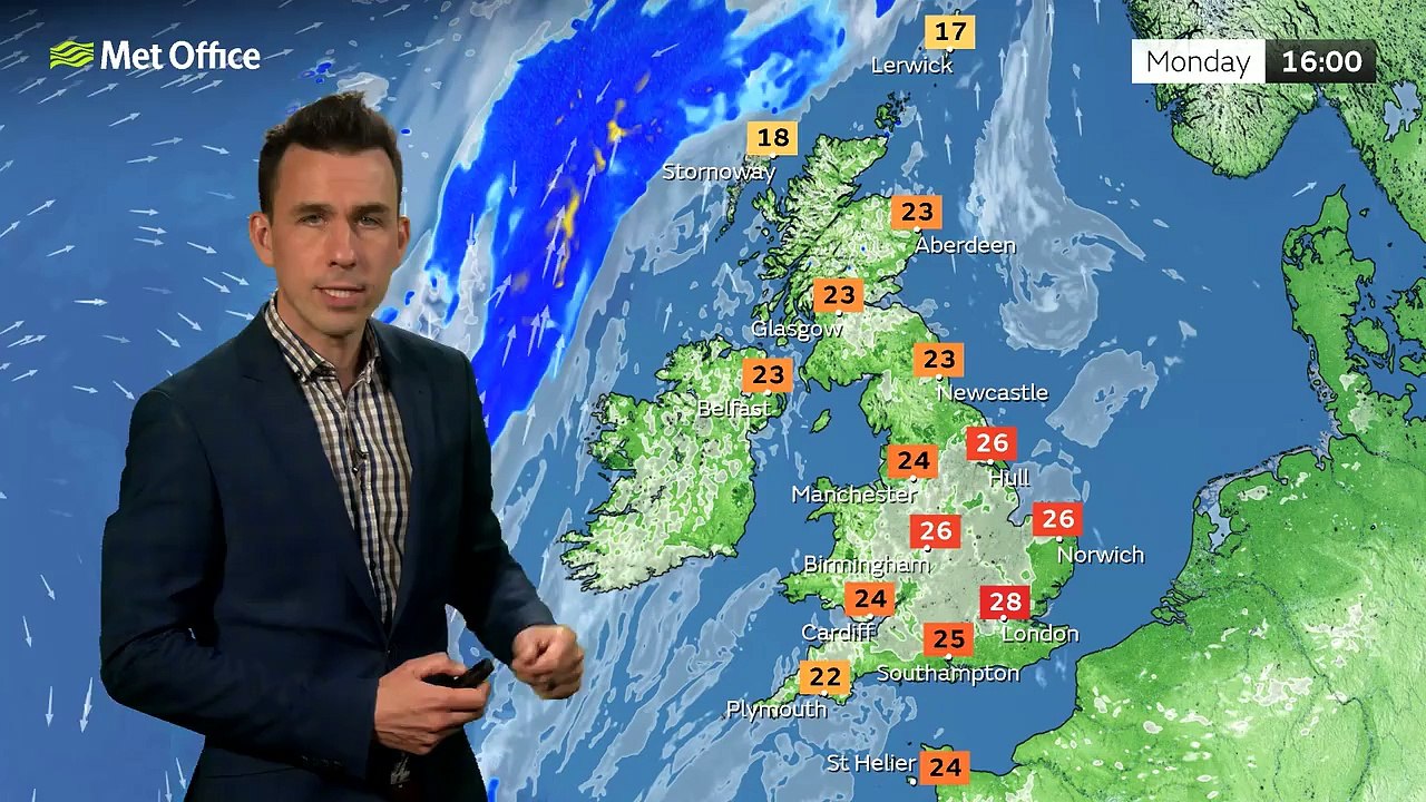 Met Office Monday morning weather forecast 24/06/2024
