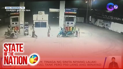 Gasoline boy, tinaga ng sinita niyang lalaki na nagpa-full tank pero P50 lang ang ibinayad | SONA