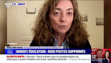 "On est en difficulté": Guislaine David (SNUipp-FSU) évoque "l'alerte sociale" déposée par les syndicats enseignants sur le budget 2025