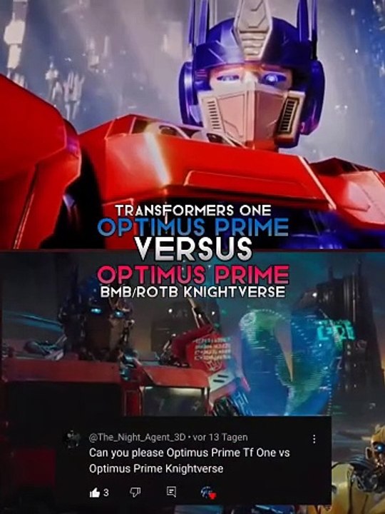 Rotb Vs Optimus Prime Tr One #transformers #shorts #editz