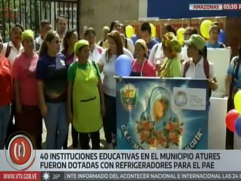 Gobierno nacional entrega refrigeradores a 40 instituciones educativas del estado Amazonas