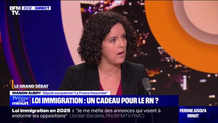 Pour Manon Aubry (députée européenne LFI), le gouvernement "agite le chiffon de l'immigration" pour "faire oublier le budget"