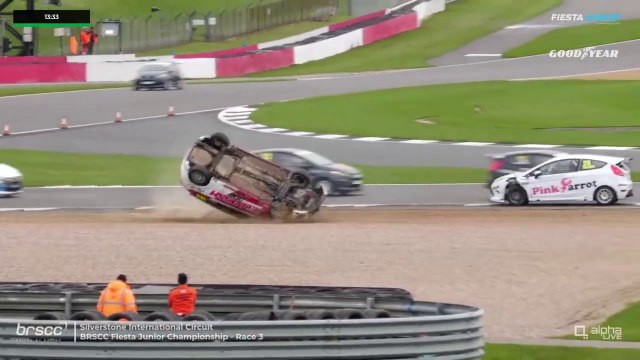 BRSCC Fiesta Junior Championship 2024 Silverstone 2 Race 3 Start Webster Flip