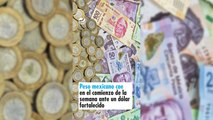 Peso mexicano cae en el comienzo de la semana ante un dólar fortalecido