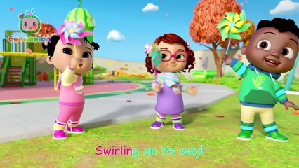 Fall Playground Song with Rainbow Pinwheels! _ CoComelon Adventure & Kids Songs