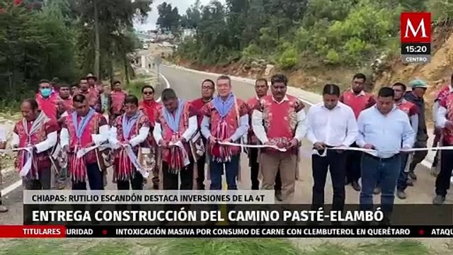 Rutilio Escandón inaugura modernización del camino Pasté-Elambó en Zinacantán, Chiapas