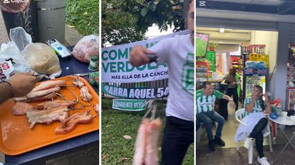 Comunidad Verdolaga apoyan a venteros con asado en el estadio Atanasio Girardot