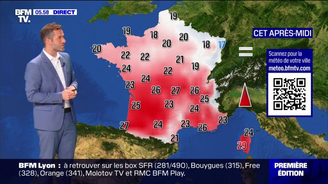 Les températures restent encore élevées ce mardi avant l'arrivée d'une nouvelle perturbation