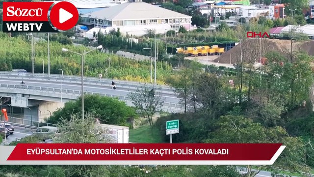 Eyüpsultan’da motosikletliler kaçtı polis kovaladı o anlar kamerada