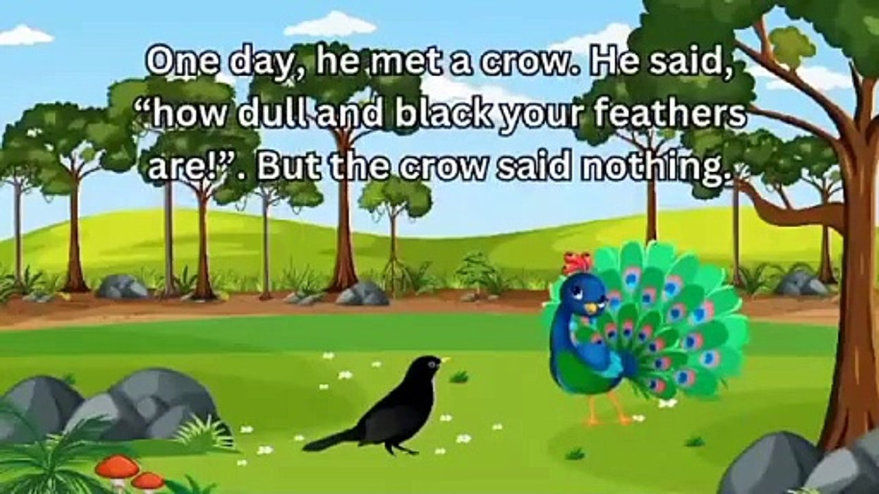 Short Moral Stories| The crow and Peacock story| Bedtime Stories #minicartoontv12
