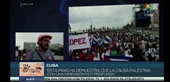 En Cuba juventud comunista realizó marcha en solidaridad con Palestina