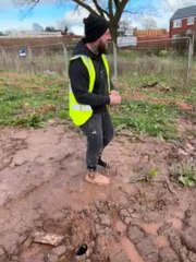 Pushed By His Co Worker Man Gets Stuck in Mud
