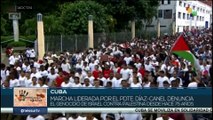 Cubanos marcharon en solidaridad con el pueblo de Palestina