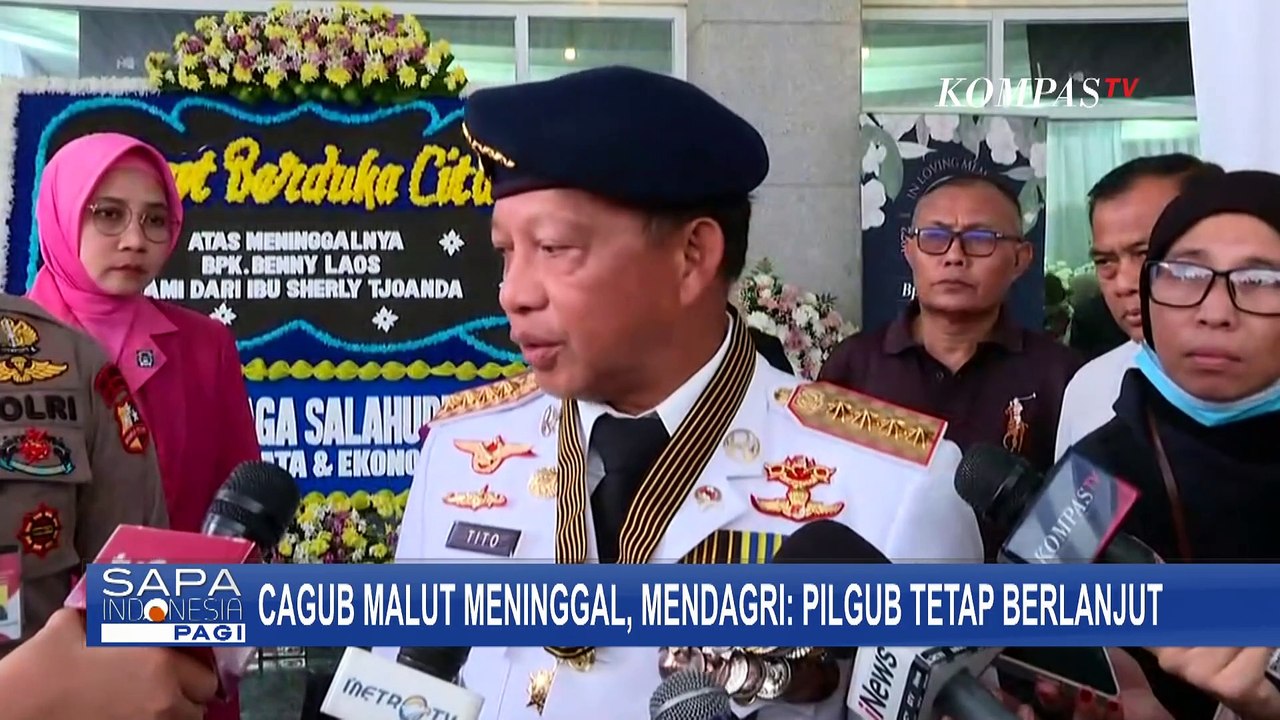 Mendagri dan Istri Melayat Jenazah Cagub Malut Benny Laos, Sebut Pilgub Tetap Dilanjutkan